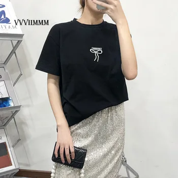 Korejas Vēstuli Etiķetes Īsām Piedurknēm T-krekls Sieviešu Vasaras 2022 Jauns Dizains Fāzēm Black Top Bakalaura Puse Sieviete Drēbes Y2k Anime