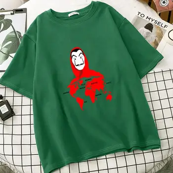 La Casa De Papel T Krekli Camisetas Mujer De Īsām Piedurknēm Tee Kreklu Tshirts Vetement Femme Tumblr Ir 2021. Topi Roupas Femininas