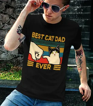 Labāko Kaķu Tētis Kādreiz T-Krekls Kaķu Mīļākais Krekls, Vīriešu, Sieviešu t-veida Funny Dāvanu Tee