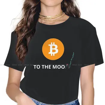 Uz Mēness Sieviešu Krekli Bitcoin Cryptocurrency Mākslas Zaudēt Vintage Sieviešu Apģērbu Harajuku Gadījuma Sievišķīgi Blusas