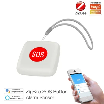 Tuya ZigBee 3.0 SOS Pogu, Sensoru Signālu Veciem Bērniem Signalizācijas Ūdensizturīgs Neatliekamo Palīdzību, Ieslēdziet Smart Dzīves App Tālvadības pults