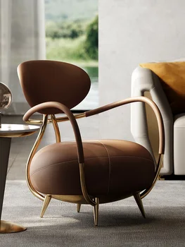 Gaismas un grezni viena dīvāna, krēsla dzīvojamā istaba mājās dizaineru radošā ādas atpūtas krēsls personalizētu tiger krēsls