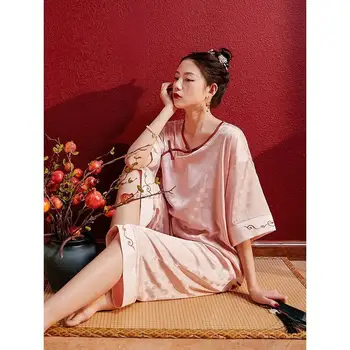 2022 ķīniešu sieviešu apģērbs, pidžamas komplekti 2gab drukāt hanfu pidžamas uzvalks gadījuma sexy apakšveļa sleepwear naktsveļu mājas apstākļos