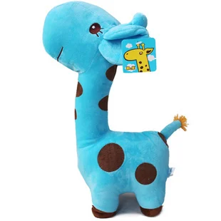 Pildījumu dzīvnieku plīša 25cm cute giraffe blue rotaļlietas lelle augstas kvalitātes dāvanu klāt w1043
