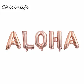 Chicinlife 5gab/daudz Aloha Folija Baloni Vasarā Dzimšanas dienas svinības Apdare Aloha Puse Balonu Tropu Apdare