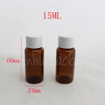 15ML Brūna Mini Plastmasas Pudeles , 15CC Losjons / Tonera Parauga Iepakojumu Pudeles , Tukši Kosmētikas Konteineru ( 50 GAB/Daudz )