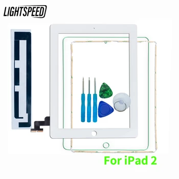 100%Brand For iPad 2 A1395 A1396 A1397 Touch Screen Digitizer Sensors Stikla Panelis Ar Vidēju Rāmis+AdhesiveTools+Rūdīts Stikls+