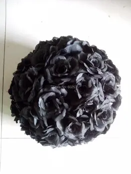 SPR 15cm black 15pcs/daudz kāzu ziedu rotājumu,skūpstīšanos, ziedu bumbu,svētku dekorēšana ziedu bumbu,partijas apdare