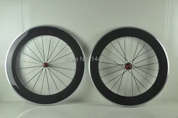 Augstas kvalitātes 80mm vieglmetāla diski oglekļa road bike riteņi ar vieglmetāla bremzēšanas virsma jaunu produktu