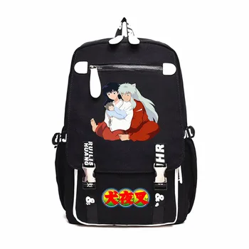 Anime Inuyasha Rāvējslēdzēju Mugursoma Audekls Drukāt Packsack Studentu Karikatūra Schoolbag Āra Ceļojumu Klēpjdatora Soma Unisex Gadījuma Uz Muguras Pārnēsājamiem