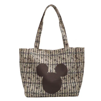 Disney Mickey mouse audekla soma pleca soma 2022 jaunas Mickey mouse anvas rokassomu, modes drukāšanas iepirkumu grozs