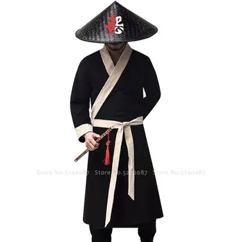 Tradicionālā Ķīniešu Stila Kung Fu Bambusa Pinuma Cepuri Shaolin Japāņu Samuraju Cosplay Austrumu Cepures Prop Ēnā Salmu Cepures Cepure