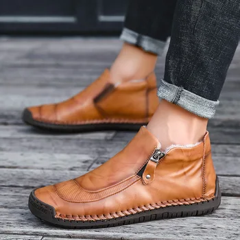 Jaunu vīriešu modes apavi pavasarī un rudenī ir 2021. viegla, nodilumizturīga vīriešiem sliņķis kurpes dabiskās Ādas, EVA