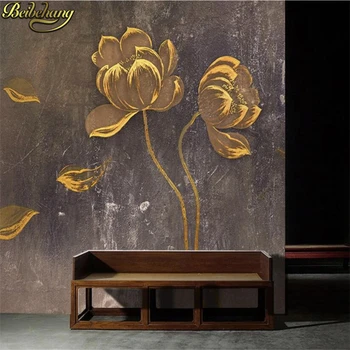 beibehang pasūtījuma Golden lotus zelta 3d tapetes sienām fona sienas lotus foto sienas tapetes, dekoratīvā sienu apgleznošana