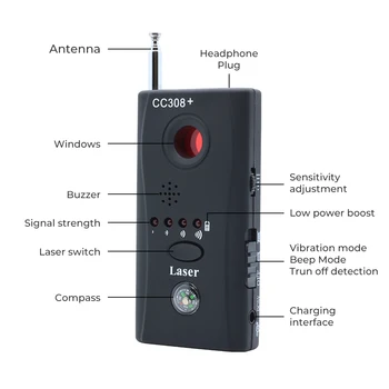 Mini Kameras Atklāt Anti-vaļsirdīgs Detektoru Mini Sīkrīkus Meklētājs Fotokameru Bug GSM Traucēšanas GPS Signāla lēca Dienesta Mobilā telefona sarunu noklausīšanos