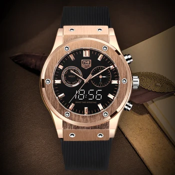 2019 Vīriešu Pulksteņi VILCĒJVELKONIS Luksusa Sporta Zīmolu Vīriešu Pulksteņi Rose Gold Dual Dispaly Kvarca Militāro Skatīties horloge mannen reloj de hombre