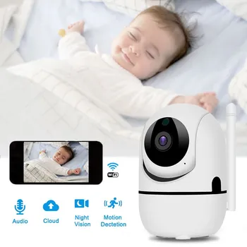 Smart Baby Monitor Mini Uzraudzības Home Security Bērnu Aukle Wifi IP 1080P Kamera Nakts Redzamības PTZ Tīkla CCTV Iekštelpu Cam Labāko