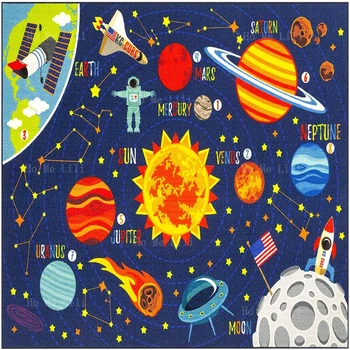 Kosmosa Ārvalstniekiem Visuma Safari Ceļu Karte, Mācību Spēle Flaneļa Grīdas Paklāji Krāsains Saules Sistēmas Planētām Reklāmas Modelis