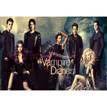 DIY Dimanta Krāsošana Vampire Diaries Filmas Plakāts, Pilna Urbt 5D Izšuvumi Krustdūrienā Mozaīku Sienas Dekori Mākslas CM01