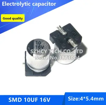100gab SMD 10UF 16V 4*5 Elektrolītisko kondensatoru