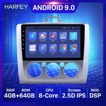 Harfey Android 10.0 API 29 2din 9 collu attiecībā uz 2004. - 2011. gads Ford Focus 2 auto multimediju atskaņotājs, Radio, GPS, 3G, WIFI OBD2 RDS Bluetooth SWC