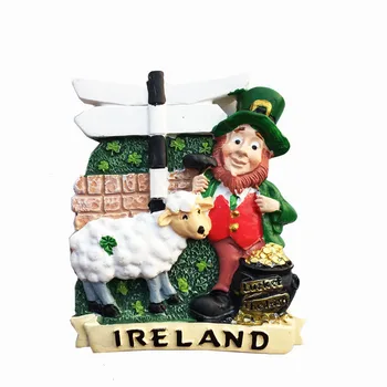QIQIPP Īrija radošā tūrisma suvenīri sveķu amatniecības magnētiskās uzlīmes uzlīmes ledusskapis