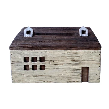 Amerikāņu stila koka audu kastes forma krāsains māja retro gudrs apdare mākslas un amatniecības