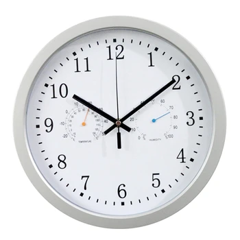 12Inch Pulkstenis, Automātiska Laika Regulēšana Skenēšanas Radio Kontrolēts Pulkstenis, Temperatūras Higrometru Sienas Pulkstenis Kluss Dizains
