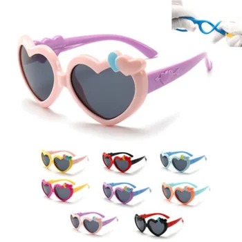 Bērniem Polarizētās Saulesbrilles, KPN Neatsavināmas Elastīgu Brilles Zēniem Girls Karikatūra Gudrs Sirds Saulesbrilles Modes Iela Stils