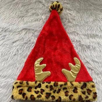 Leopards Drukāt Ziemassvētku Puse Pieaugušo Līmēšana Krāsas Beanie Brīvdienu Puse Skatuves Sniegumu Sievietes Pompom Cepuri Ziemassvētku Cepure