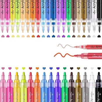 35 Premium Akrila Krāsas Marķieri, Pildspalvas, Ilgstošu Krāsas Pildspalvas Ar Papildus Naudas Sodu Un Vidēja Padoms, Krāsas Mākslas Marķieru Komplekts