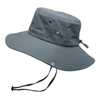 Vasaras Vīriešiem Kausa Cepuru Modes Salokāms Pretvēja Vadu Panamas Cepure UV Aizsardzību, Cirsmas Cepures Saules Cepure Zvejas Cepuri Elpojošs Acs