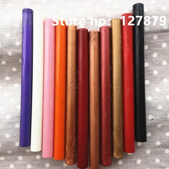 24pcs Augstas Kvalitātes Cilindrisku Retro Zīmoga marku Vēstuli Blīvējuma Wax Stick Kāzu Ielūgums Uguns krāsas