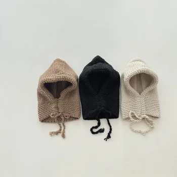 2022 korejiešu versiju modes bērniem, adītas auss klp aizsardzības cepure ziemas baby silts all-in-one klp Bomber Cepures 2-6years