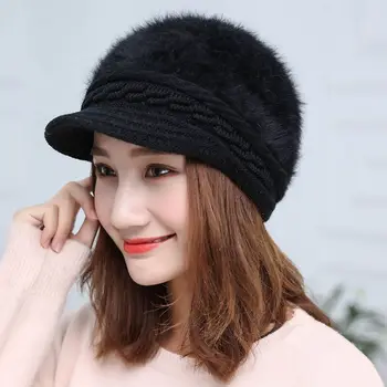 Modes Sieviešu Ziemas Cepure 2022 Silts Beanies Trušu Kažokādas Klp Rudens Dāmas Skullies Gadījuma Āra Aizsardzības Adītas Cepures