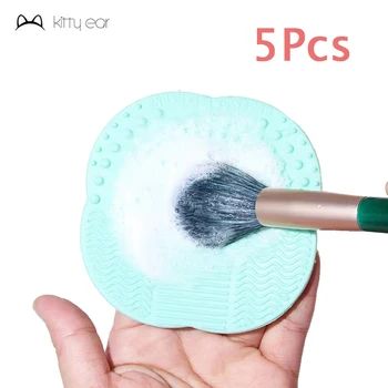 5gab Silikona Aplauzums Brush Cleaner Pad Veļas Skruberi Valdes Tīrīšanas Paklājs ar piesūcekni Ramdom Krāsu Make Up Rīks, Instruments