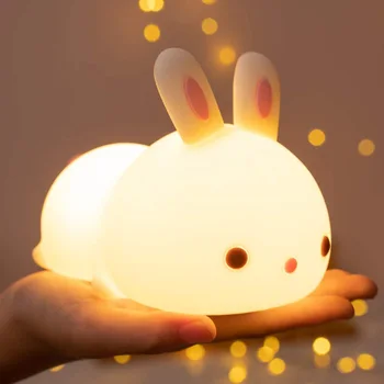 Gudrs kaķis/Cloud/Trusis Nakts Gaismu Uzlādējams LED Krāsa Dzīvnieku Silikona Nightlight Bērniem, Bērnu Istabas Gultas Dekors Dāvanas