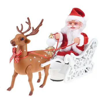 Ir 2021. Santa Claus Lelle Elk Ragavas Elektriskā Automašīna Ar Mūziku, Bērni, Bērni, Mājas Dekoru, Dāvanas Cute Ziemassvētku Santa Festivāls Apdare