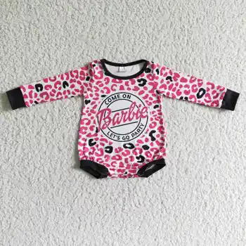Jaundzimušā Bērna Boutique Bērnu Apģērbu Meitenēm Rozā Leopard Kombinezonus Rudenī Sleepwear Pilnu Piedurknēm Burbulis Bērniem, Apģērbi Bērniem, Komplekti