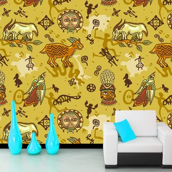 Papel de parede Āfrikas stils karikatūra raksturs, dzīvnieku tapetes, sienas,dzīvojamā istaba, TV sienas bērniem'bedroom wall papers mājas dekoru