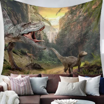 Jurassic Dinozauru 3D mūžameža Gobelēns Guļamistabu Mājas Dekorēšanas Sienas Segu Gobelēns Guļamistabas Sienas Karājas Jogas Paklājiņš