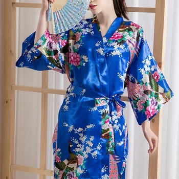 Japāņu Stila Seksīgi Kimono Jauki Vienveidīgu Drēbes Ziedu Pidžamas Peldmētelis Īsā Kimono Drēbes Nakts Peldmētelis peldmētelis Sievietēm
