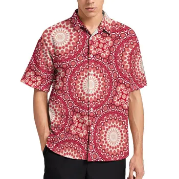 Spilgti Mandala Krekls Brīvdienas Vintage Bohemia Ikdienas Krekli Havaju Drukāt Blūzes Ar Īsām Piedurknēm Harajuku Lielgabarīta Apģērbu