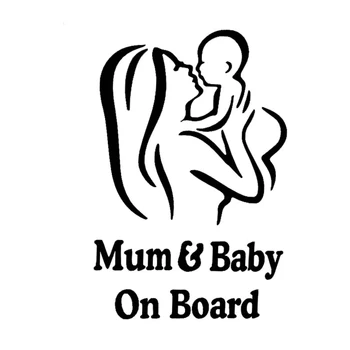 Mamma un Baby on Board Auto Uzlīme PVC Modes Bufera Vējstikla Papildaprīkojuma Augstas Kvalitātes Auto Decal Motociklu Klēpjdatoru Apdare