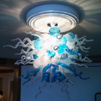 Ziemeļu Debess Zila, Griestu Lustra LED Pendant Gaismas Radošās Dizaina Mākslas Stikla Gaismas Ķermeņi, lai Ēdamistaba, Virtuve Mājas Lampas