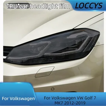 Par Volkswagen VW Golf 7 MK7 2012-2019 Auto Lukturu Krāsa Melna ar aizsargplēvi Taillight Pārredzamu TPU Uzlīmes Aksesuāri
