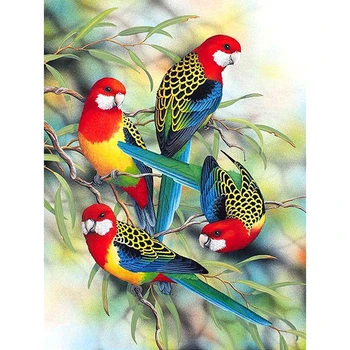 Dimanta Krāsošana Putni Koku Dimanta Ziedu izšuvumi 5d diy Pilnu Kvadrātveida Kārtas Urbt Cross Stitch Mozaīkas Mājas Dekoru Mākslas L09