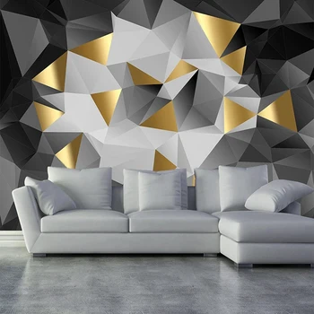 Pasūtījuma 3D Reljefa Tapetes Cietā Ģeometriska Trijstūra sienas Sienas Attiecībā uz Dzīvojamās Istabas Dīvāna TV Fona tapešu Mājas Apdare