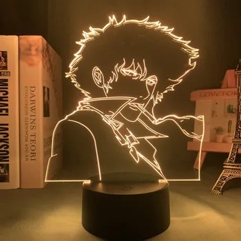 Led Nakts Gaismas Lampa Anime Cowboy Bebop Smaile Spiegel Guļamistabai Dekoratīvās Istabas Nightlight Dzimšanas dienas Dāvanu 3d Galda Gaismas