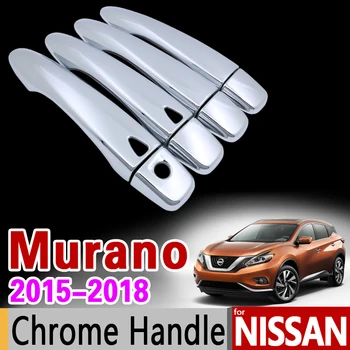 priekš Nissan Murano Z52 2015 2016 2017 2018 Chrome Durvju Roktura Vāciņš Melns, Komplekts Nekad Nerūsē Auto Piederumi Uzlīmes Car Styling